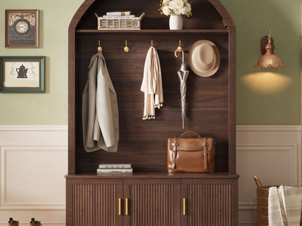 Arched Top Hall Tree With 5 Hooks