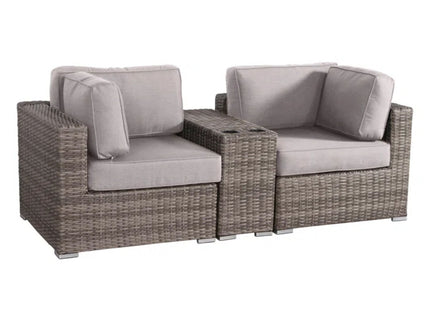 Handcrafted Outdoor Loveseat With Wicker Seating