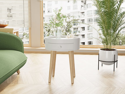 Nightstand With Storage Drawer, Bedside Table For Bedroom - White