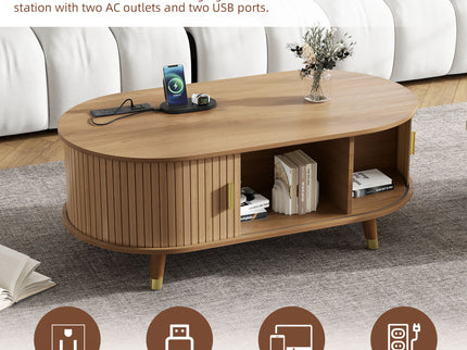 TV Stand & Coffee Table Set With Charging Station