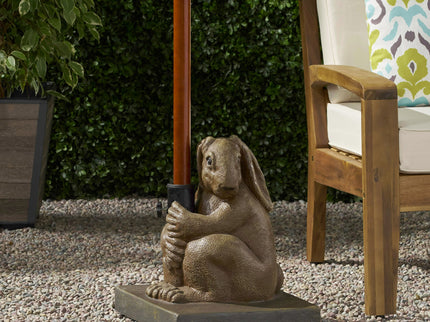 Hand Crafted Rabbit Umbrella Base With Playful Design - Light Brown