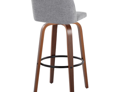 Toriano - Mid Century Modern Fixed Height Barstool Swivel And Round Footrest (Set of 2)