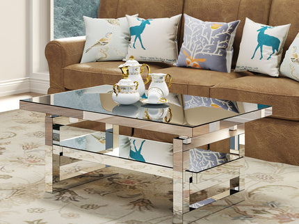 Square Coffee Table For Living Room - Silver