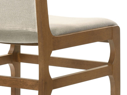 Contemporary Dining Chair Set Upholstered Fabric With Rubberwood Frame