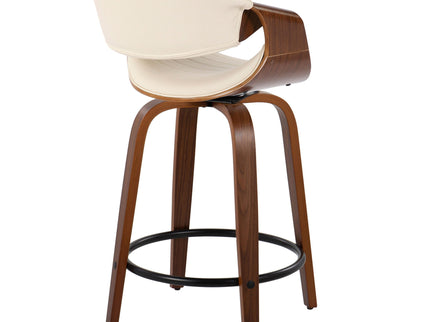 Symphony - Mid Century Modern Fixed Height Counter Stool With Swivel With Round Footrest (Set of 2)