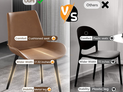 Modern Dining Chair Living Room Metal Leg Dining Chair (Set of 2)