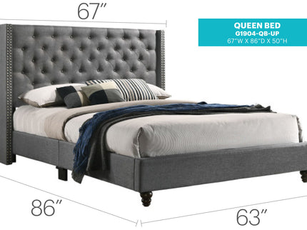 Nailhead Bed Transitional Vibrant