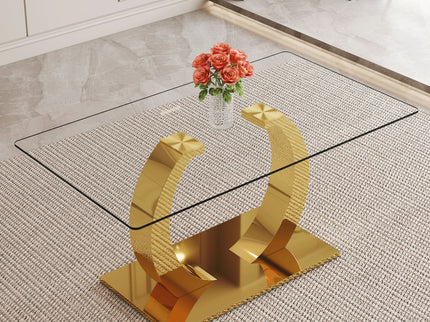 Dining Table For Living Spaces - Gold / Transparent