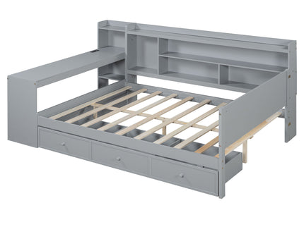 Daybed With 3 Drawers USB Ports And Desk