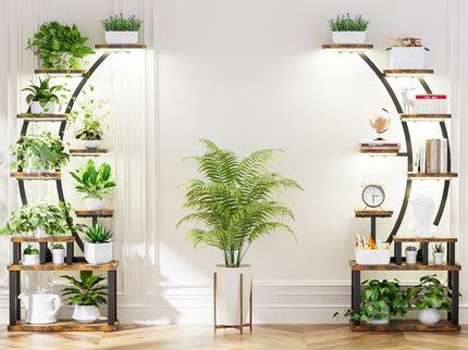 9 Tiered Indoor Plant Stand With 5 Adjustable Grow Lights