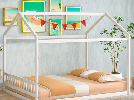 Wooden House Bed With Headboard