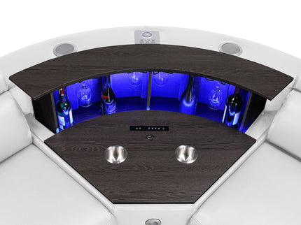 Nova - Sectional With Bluetooth Speaker, LED And Lifting Wine Cabinet