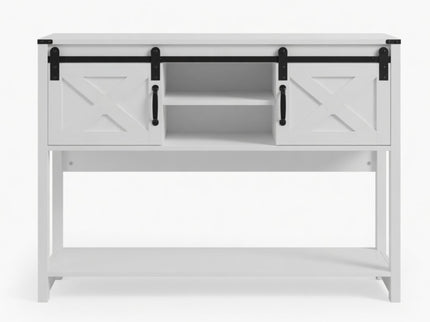 Farmhouse Entryway Table With Sliding Barn Door