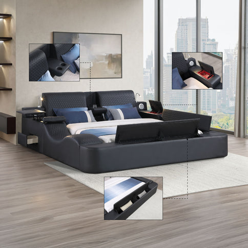 Zoya - Smart Multifunctional Bed, Built In Bluetooth Speakers, USB Charging