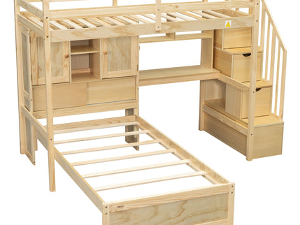 Loft Bed With Built In Desk And Staircase
