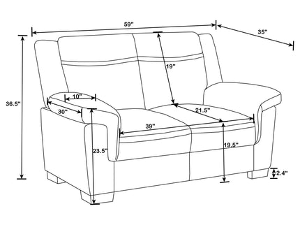 Jacob - Loveseat With Pillow Top Arms Upholstery - Gray