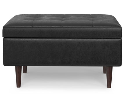 Shay - Large Square Coffee Table Storage Ottoman Mid-Century Style