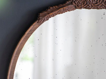 Round Hand Carved Rose Antique Mirror Frame, Wall Mirror For Live Space
