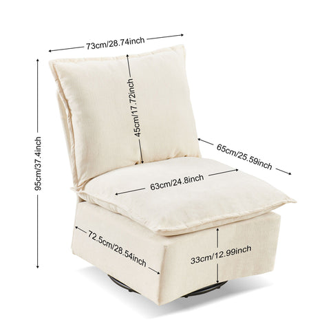 Detachable Single 360 Swivel Rocking Rocker, 360 Swivel Sofa Chair & Single Sofa Lounge, Comfortable Seating For Living Room & Bedroom Sofa 1 Piece