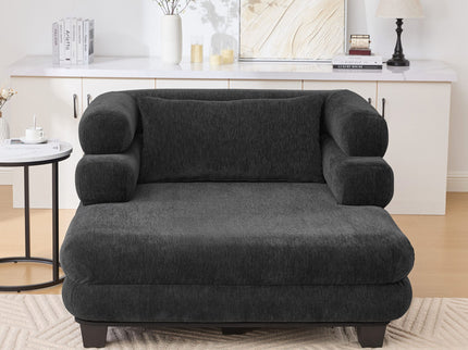 Oversized Chaise Lounge Sofa Bed With Deep Seat And Layered Armrests