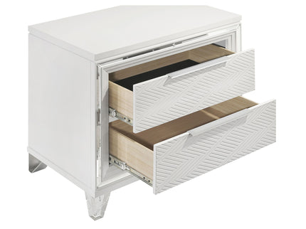 2 Drawer Nightstand With Accents - White