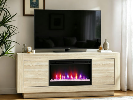 Fireplace TV Stand - Beige