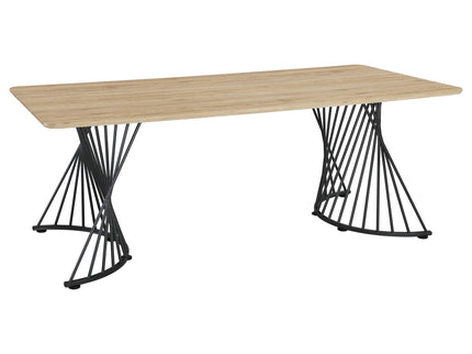 Galahan - Rectangular Dining Table With Twisted Pedestal Base - Oak