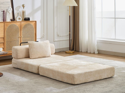 Convertible Floor Sofa Bed With Fixed Shape Frame For Living Room
