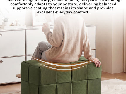 Modern Ottoman Foot Rest With Woven Design
