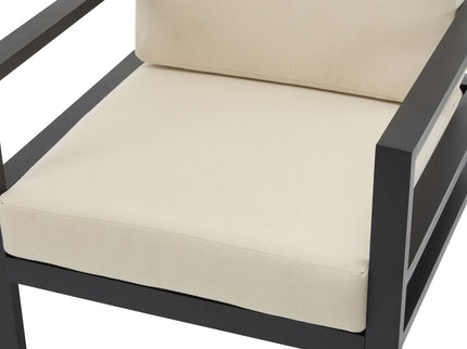 Modern 3 Piece Outdoor Patio Seating Set With Aluminum Frame And Weather Resistant Cushions - Beige / Gray