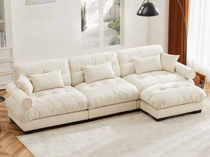 Super Comfort Oversized Modular Sectional Sofa With Movable Ottoman