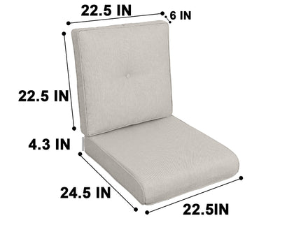 High Back Patio Chair Cushions For Garden (Set of 2)
