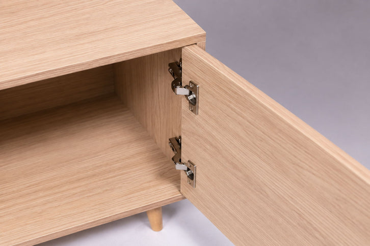 TV Stand For TVs Up To 60" With 2 Doors, 1 Drawer And 1 Open Shelf - Walnut