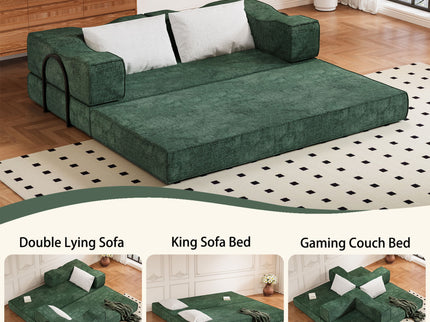 3 Seat Folding Floor Couch & King Size Bed Mattress