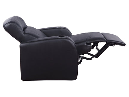 Upholstered Recliner With Cup Holder Comfort Lounge Chair - Black