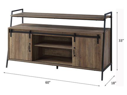 Rashawn - Rustic TV Stand - Oak