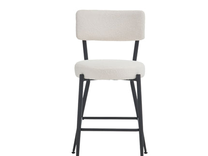 Modern Teddy Fabric Upholstered Bar Stools - Legs