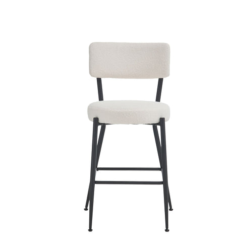 Modern Teddy Fabric Upholstered Bar Stools - Legs
