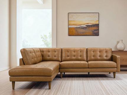 Lucco - L-Shaped Sectional Sofa With Chaise - Tan