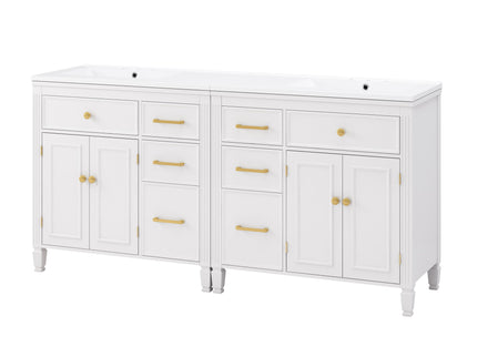 2 Piece Freestanding Bathroom Vanity Set With Sink Top, Reversible Dual Layout