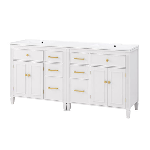 2 Piece Freestanding Bathroom Vanity Set With Sink Top, Reversible Dual Layout