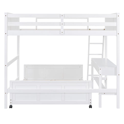 Full Over Full Bunk Bed With Desk