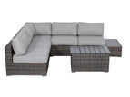 Dark Brown / 3 Pc. Sectional, 2 Tables