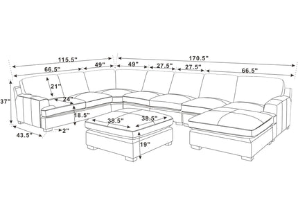 Large Seating Modular Sectional
