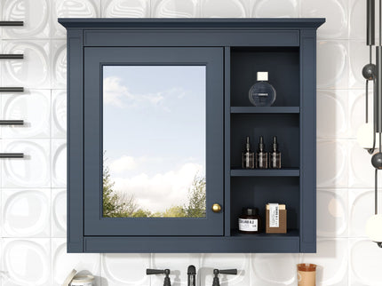 Wall Mounted Medicine Cabinet With Mirror And 3 Open Shelves