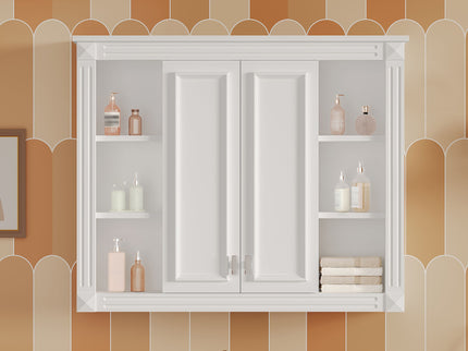 Wall-Mounted Medicine Cabinet With Adjustable Shelf, Soft-Closing Hinges - White