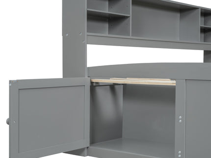 Daybed With 2 Bedside Cabinets, Upper Shelves And 4 Drawers