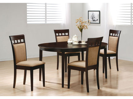 Gianna - 5 Piece Dining Set With Oval Table And Side Chairs - Cappuccino