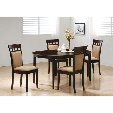 Gianna - 5 Piece Dining Set With Oval Table And Side Chairs - Cappuccino