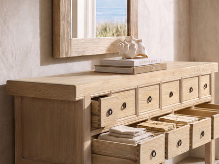 Bellamy Heritage - 11 Drawer Table With Open Base - Brown